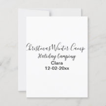 Winter holiday camping custom add name date