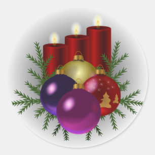 Winter Holiday Candles Sticker