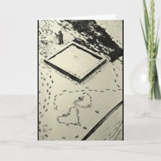 Winter Holiday Card: "Heartprints in the Snow" Card