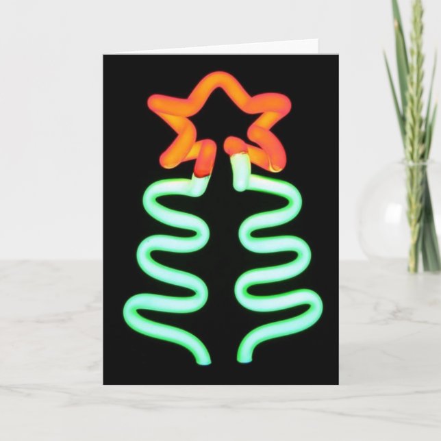 Winter Holiday Card: "Merry (neon) Christmas" Card (Front)