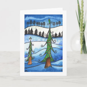 Winter holiday card, "Whimsical Winter" Card
