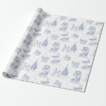Winter Holiday Christmas Blue White Toile Gift Wrapping Paper<br><div class="desc">Winter Holiday Christmas Classic Blue White Toile Gift Wrapping Paper.</div>