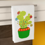 Winter Holiday Christmas Cactus Desert Southwest Tea Towel<br><div class="desc">This design was created through digital art. It may be personalised by clicking the customise button and changing the colour, adding a name, initials or your favourite words. Contact me at colorflowcreations@gmail.com if you with to have this design on another product. Purchase my original abstract acrylic painting for sale at...</div>