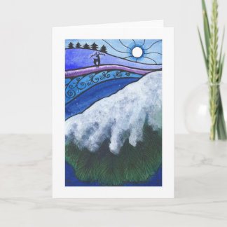 Winter holiday/Christmas card, "Distant Deer" Holiday Card