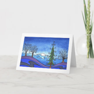 Winter holiday/christmas card, "Winter Morning" Holiday Card