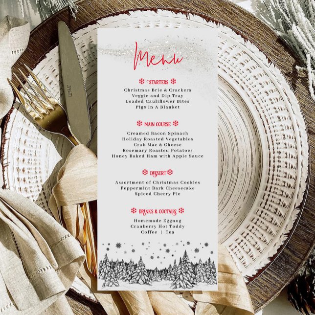 Winter Holiday Christmas Dinner Menu (Winter Christmas Dinner Menu)