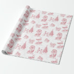 Winter Holiday Christmas Red White Toile Gift Wrapping Paper<br><div class="desc">Winter Holiday Christmas Classic Red White Toile Gift Wrapping Paper.</div>