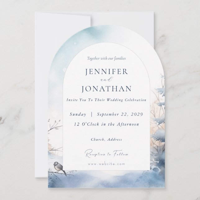 Winter Holiday Christmas Wedding Invitation (Front)