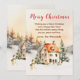 Winter Holiday Cottage Merry Christmas