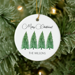 Winter Holiday Country Beauty Ceramic Tree Decoration