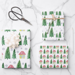 Winter Holiday Country Beauty Wrapping Paper Sheet