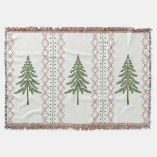 Winter Holiday Cozy Cabin Pine Tree Throw Blanket