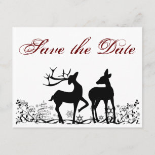 Winter Holiday Deer Save the Date Announcement