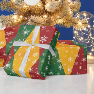 Winter Holiday Diamon Snowflake Christmas Pattern Wrapping Paper