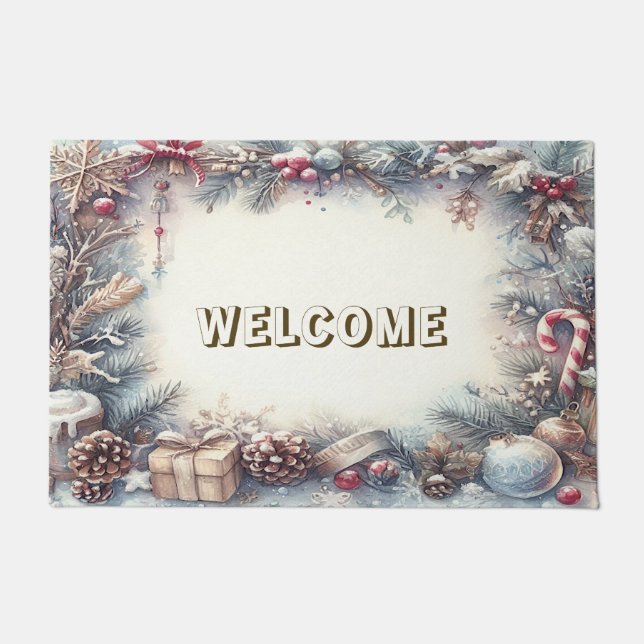 Winter Holiday Doormat (Front)