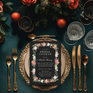 Winter Holiday Elegant Christmas Bridal Shower Invitation