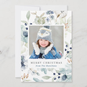 Winter Holiday Floral with Family Photo