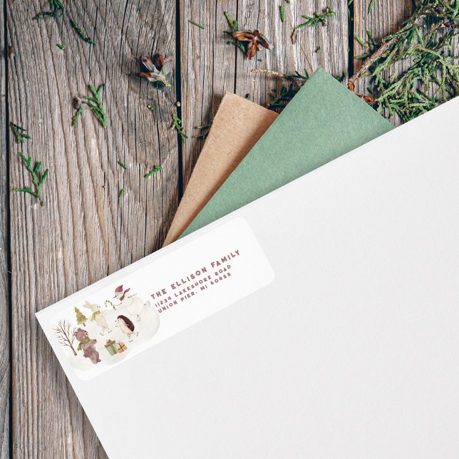 Winter Holiday Forest Animals Return Address  (Creator Uploaded)