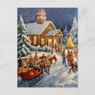 Winter Holiday Gathering Postcard