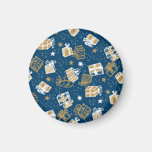 Winter Holiday Gift Boxes Pattern Magnet