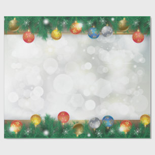 Winter Holiday Gifts Decoration Christmas Fir Tree Wrapping Paper