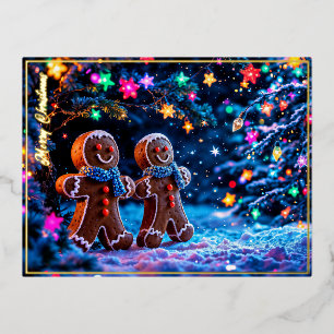 Winter holiday gingerbread Christmas art