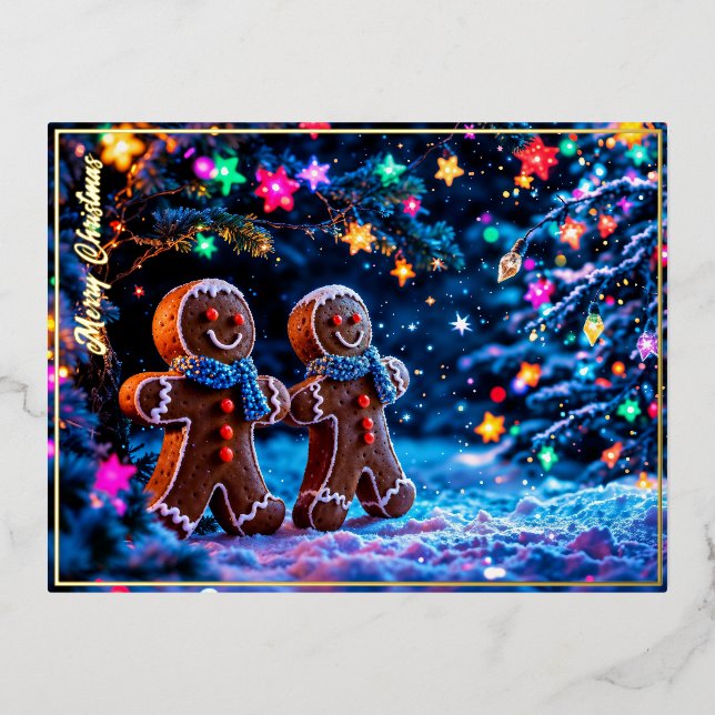 Winter holiday gingerbread Christmas art (Front)