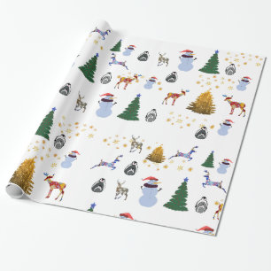 Winter Holiday Glossy Wrapping Paper, 30 in x 6 ft Paper