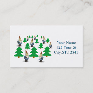 Winter Holiday Gnomes Christmas Trees Thunder_Cove Business Card