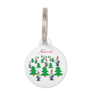 Winter Holiday Gnomes Christmas Trees Thunder_Cove Pet Tag