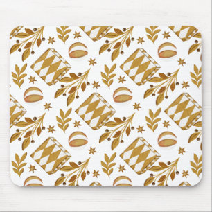 Winter holiday gold kids pattern mouse mat