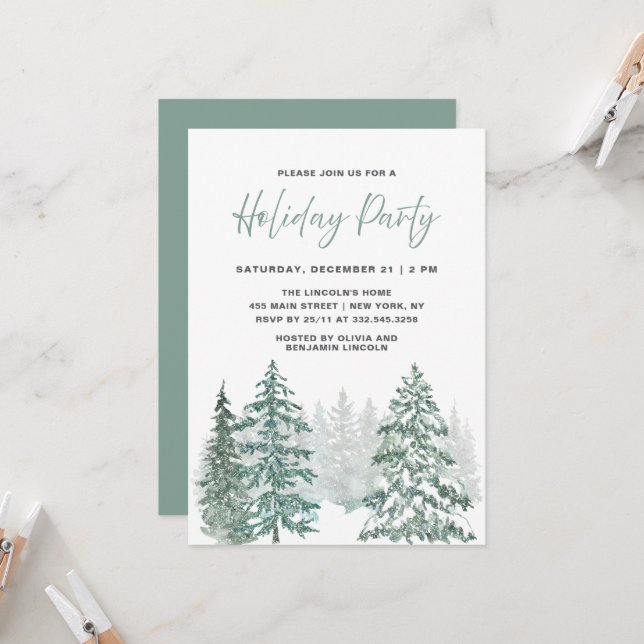 Winter Holiday Invitation (Front/Back In Situ)