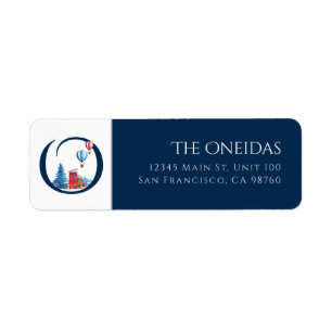 Winter Holiday Letter O Monogram Address Label