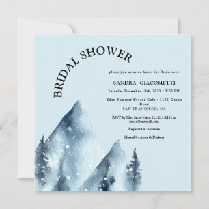 Winter Holiday Mountains Bridal Shower Invitation