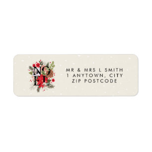 winter holiday Noel return address label