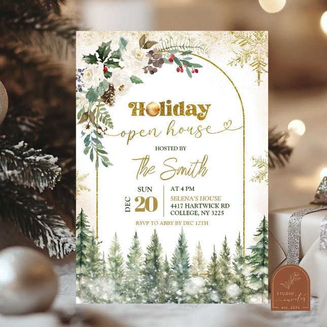 Winter Holiday Open House Christmas Party Invitation (Creator Uploaded)