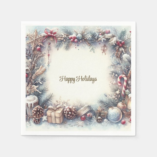 Winter Holiday Paper Napkin (Front)