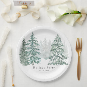 Winter Holiday Paper Plate