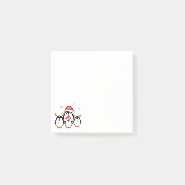 Winter Holiday Penguins Post-it Notes (Front)