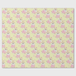 Winter holiday Pink bears kids pattern Wrapping Paper