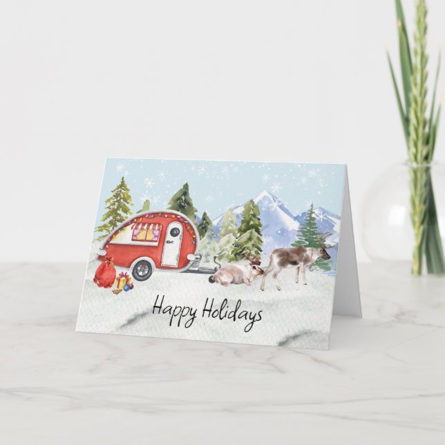 Winter Holiday RV Camper Reindeer Christmas  (Front)