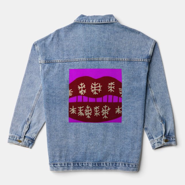 Winter Holiday Smile Denim Jacket (Back)