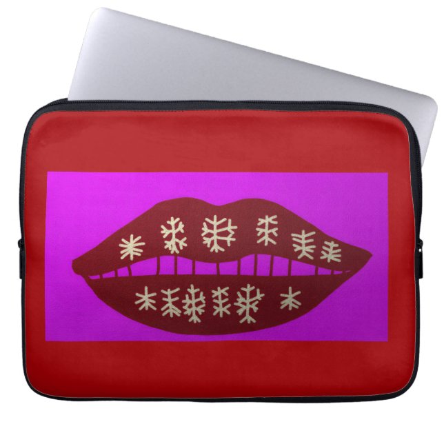 Winter Holiday Smile Laptop Sleeve (Front)