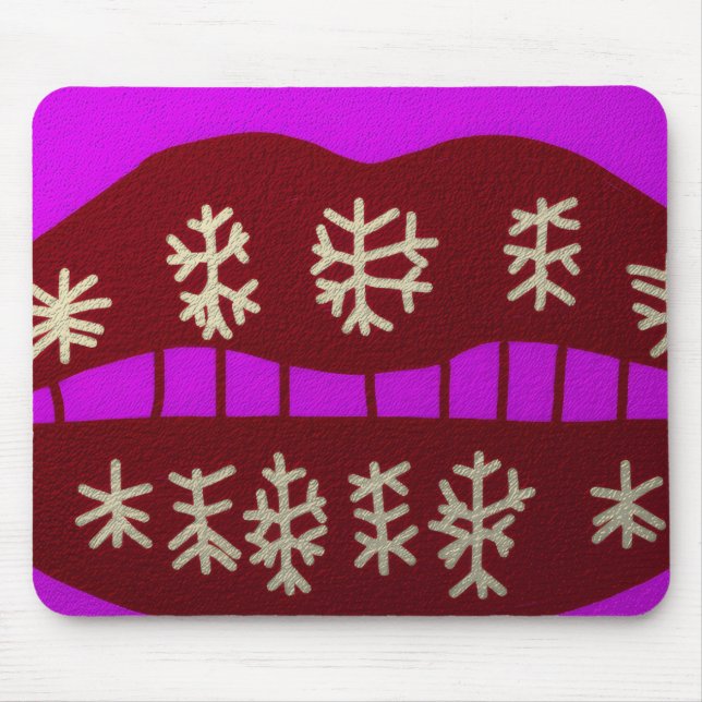 Winter Holiday Smile Mouse Mat (Front)