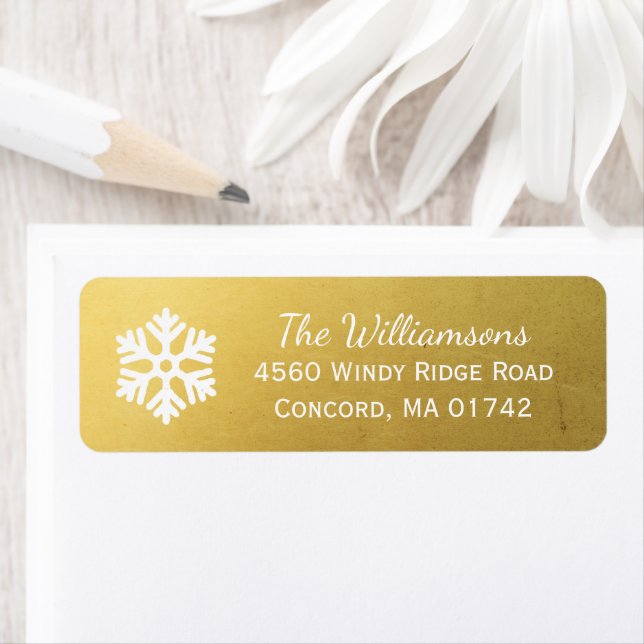 Winter Holiday Snowflake Simple Elegant Gold (Insitu)