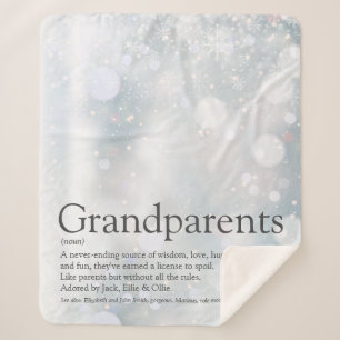 Winter Holiday Snowflakes Grandparents Quote Sherpa Blanket