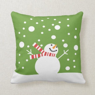 Winter Holiday Snowman Cushion