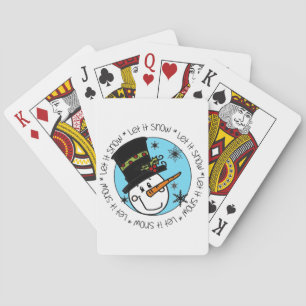 Winter Holiday Snowman Let It Snow Playing Cards