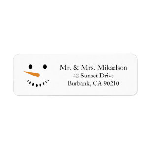 Winter Holiday Snowman Return Address Labels