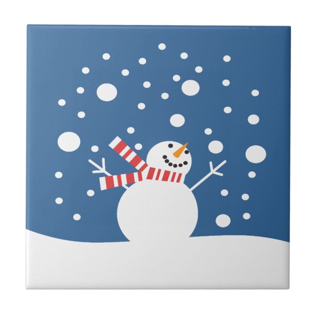 Winter Holiday Snowman Tile (Front)